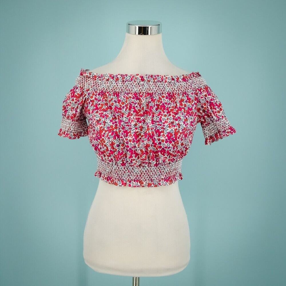 J. Crew Liberty of London Size XS Wiltshire Floral Print Cotton Poplin Crop Top